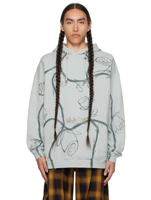 Collina Strada Blue Silver Roses Hoodie