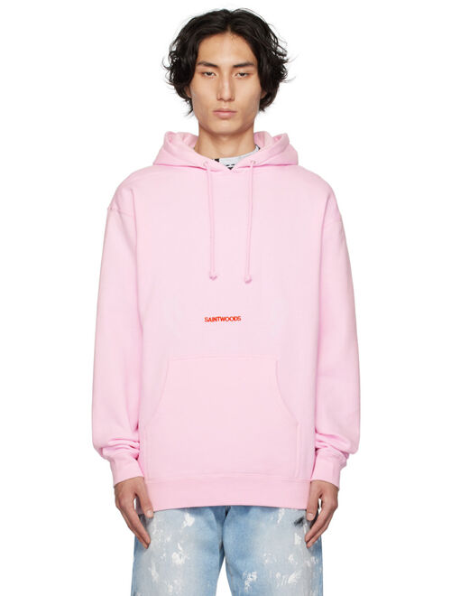 Saintwoods Pink Embroidered Hoodie