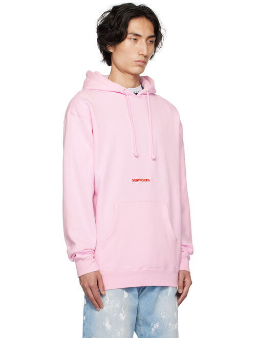 Saintwoods Pink Embroidered Hoodie