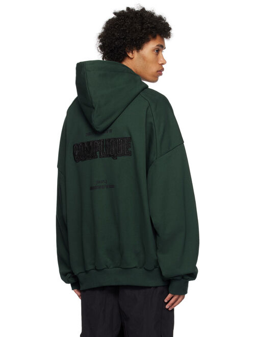 Juun.J Green Embroidered Hoodie