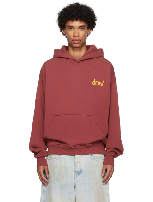 drew house Burgundy Embroidered Hoodie