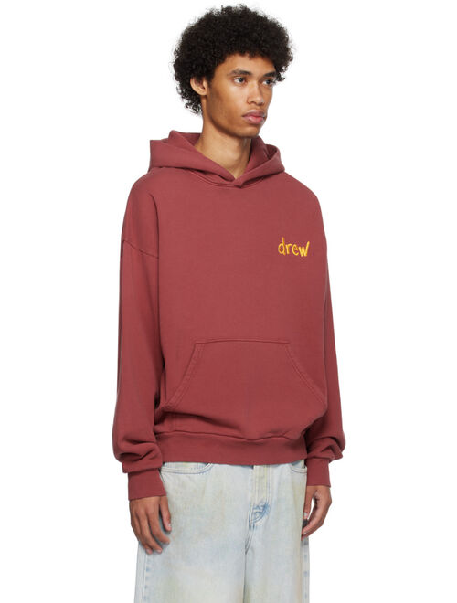 drew house Burgundy Embroidered Hoodie