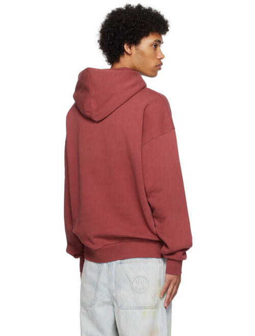 drew house Burgundy Embroidered Hoodie