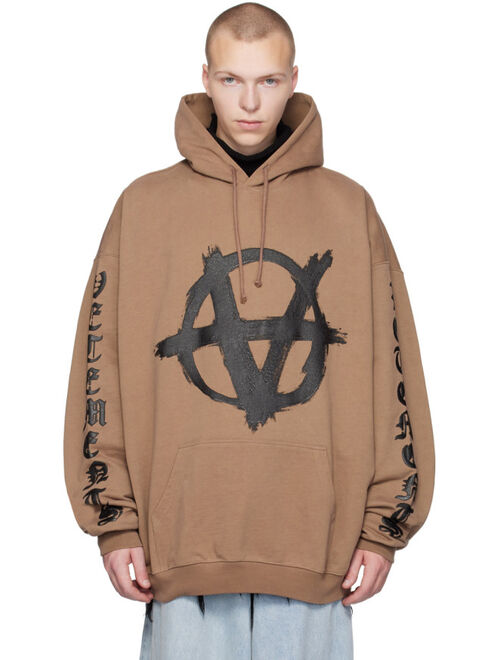 VETEMENTS Taupe Reverse Anarchy Hoodie