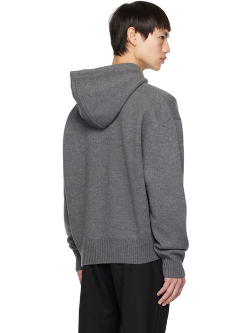 AMI Alexandre Mattiussi Gray Ami de Coeur Hoodie