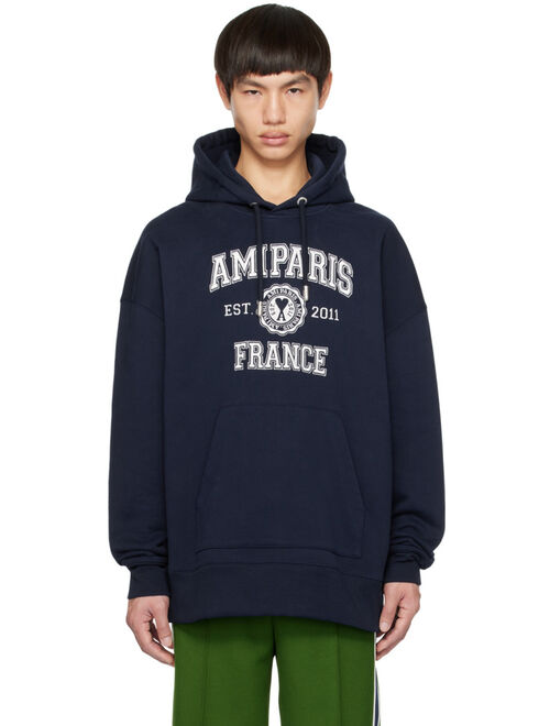 AMI Alexandre Mattiussi Navy 'Ami Paris France' Hoodie