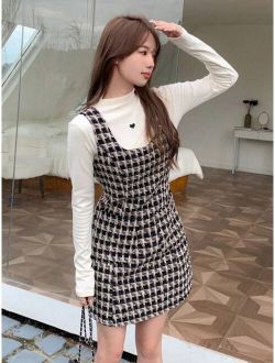 Deluxe Desire Grey Tweed Long Sleeve Blazer Mini Dress