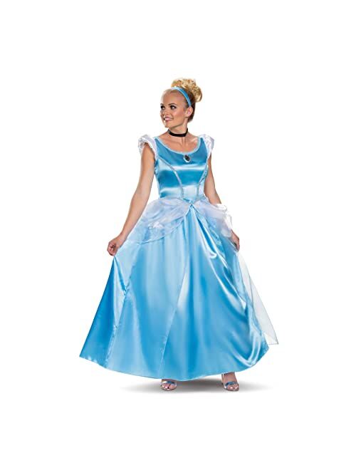 Disguise womens Cinderella Costume, Official Disney Princess Cinderella Deluxe Costume Dress