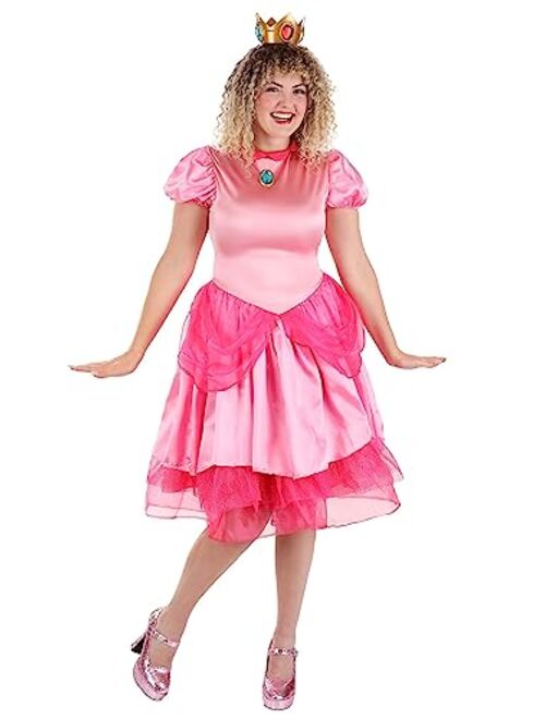 Disguise Princess Peach Costume, Official Nintendo Super Mario Bros Dress and Crown