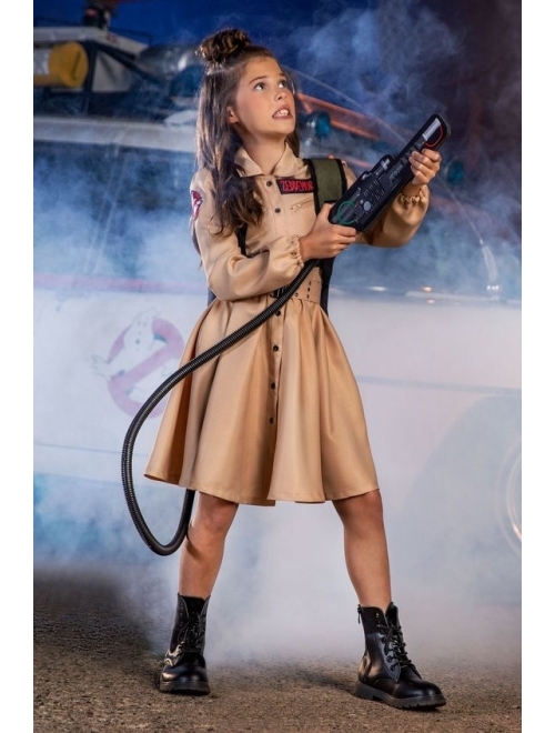 Fun Costumes Girls Ghostbusters Dress, Classic Ghostbusters Halloween Costume with Proton Pack