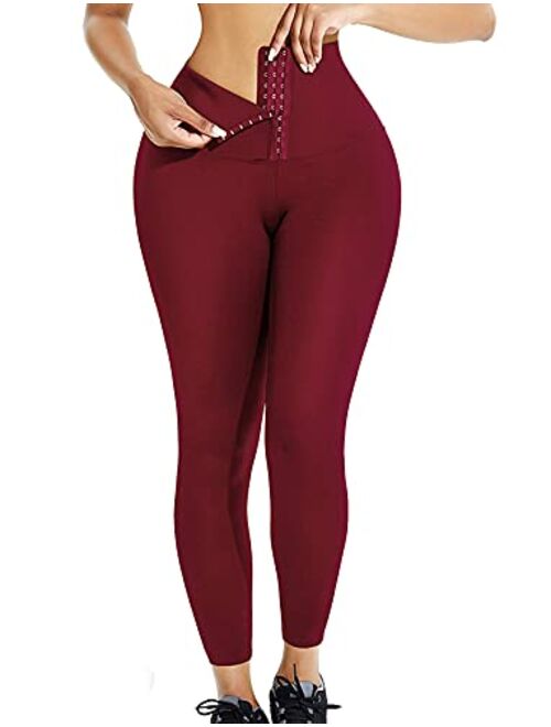 JGS1996 High Waist Sauna Leggings for Women With Pockets Workout Sweat Pants Waist Trainer Tummy Control Hot Thermo Shapewear