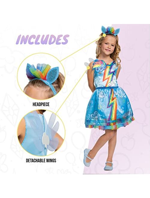 Disguise Rainbow Dash My Little Pony Costume for Girls, Children's Character Dress Outfit