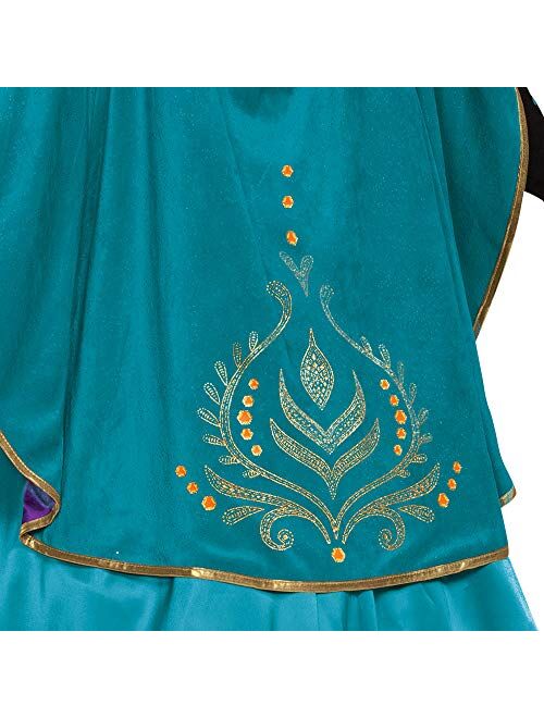 Disguise Disney Frozen 2 Anna Costume for Girls, Prestige Glam Dress and Cape Outfit