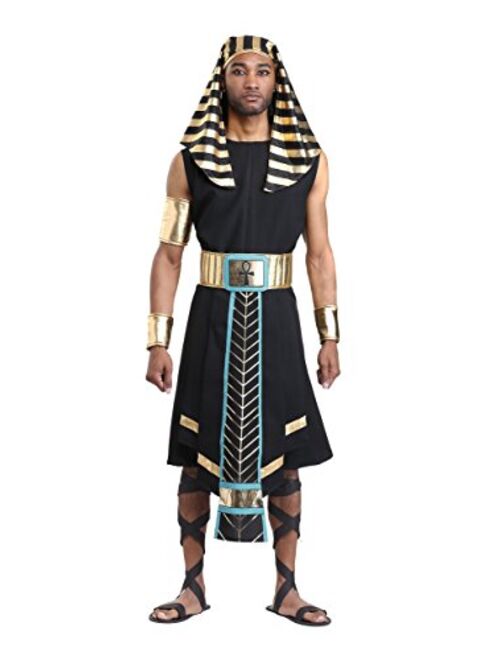 Fun Costumes Dark Pharaoh Costume for Men Egyptian Pharaoh Adult Outfit Egypt Halloween Costume