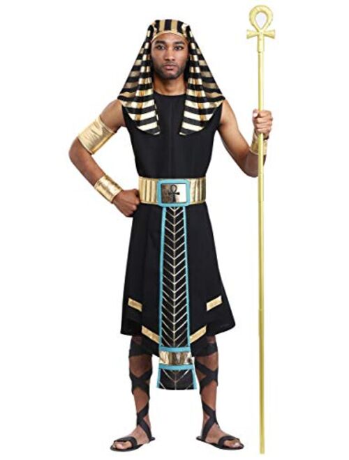 Fun Costumes Dark Pharaoh Costume for Men Egyptian Pharaoh Adult Outfit Egypt Halloween Costume