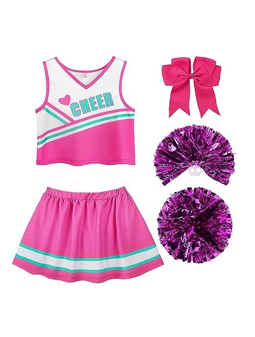 ReliBeauty Cheerleader Costume for Girls Cheer Uniform Outfit