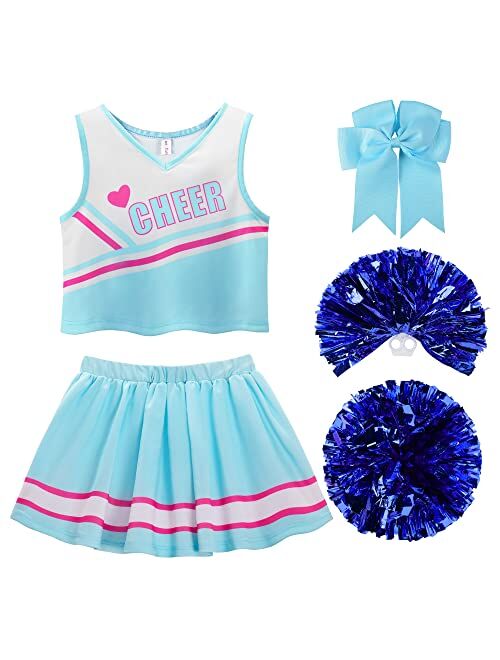 ReliBeauty Cheerleader Costume for Girls Cheer Uniform Outfit