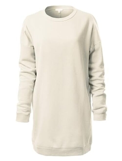 Design by Olivia Women's Casual Oversized Loose Fit V-Neck Fleece Pullover Sweatshirts Tunic Fall Outfits S~3X