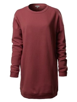 Design by Olivia Women's Casual Oversized Loose Fit V-Neck Fleece Pullover Sweatshirts Tunic Fall Outfits S~3X