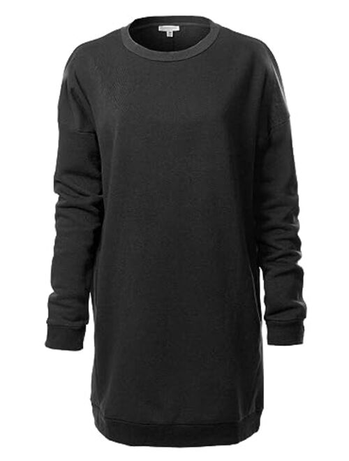 Design by Olivia Women's Casual Oversized Loose Fit V-Neck Fleece Pullover Sweatshirts Tunic Fall Outfits S~3X