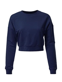 MixMatchy Women's Soft and Comfy Basic Pullover Crewneck Fleece Sweatshirt