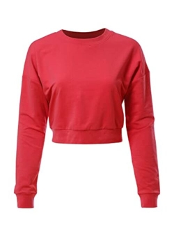 MixMatchy Women's Soft and Comfy Basic Pullover Crewneck Fleece Sweatshirt