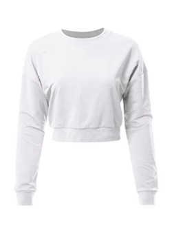 MixMatchy Women's Soft and Comfy Basic Pullover Crewneck Fleece Sweatshirt