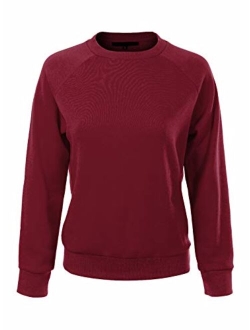 MixMatchy Women's Soft and Comfy Basic Pullover Crewneck Fleece Sweatshirt