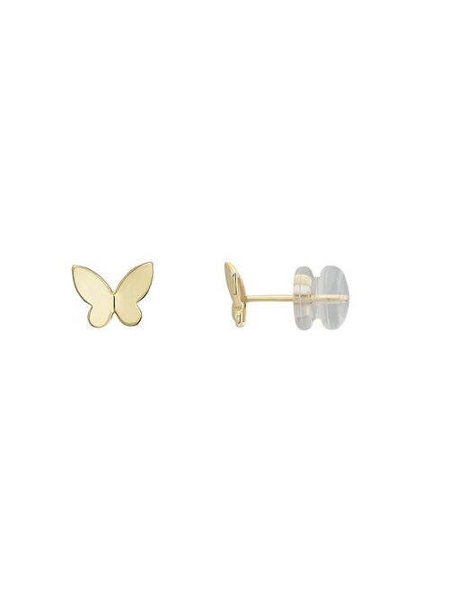 Charming Girl 14k Gold Butterfly Stud Earrings