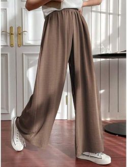 Solid Wide Leg Pants