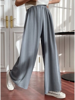 Solid Wide Leg Pants