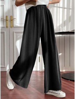 Solid Wide Leg Pants