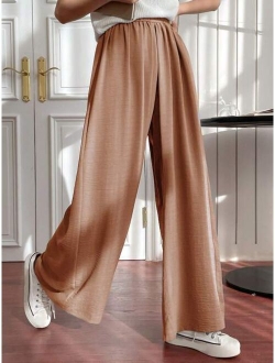 Solid Wide Leg Pants