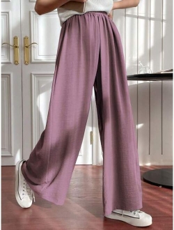 Solid Wide Leg Pants