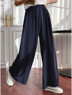 Solid Wide Leg Pants