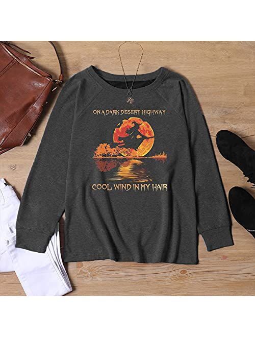 Morchoy Womens Shirt Pullover Tops, Loose Casual Crewneck T-Shirt, Long Sleeve Sweatshirt for Women