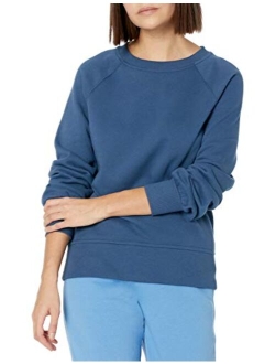 Women's Classic-Fit Gathered Long-Sleeve Crewneck Sweatshirt