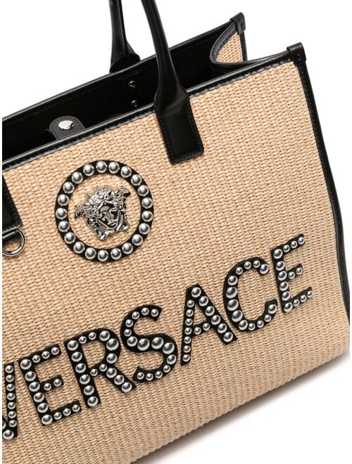 Versace large La Medusa embellished tote bag