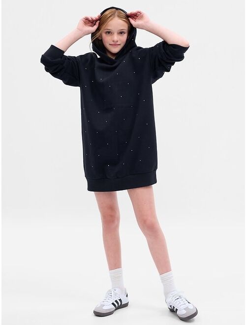 Gap Kids Solid Long Sleeve Hooded Sweatshirt Dress