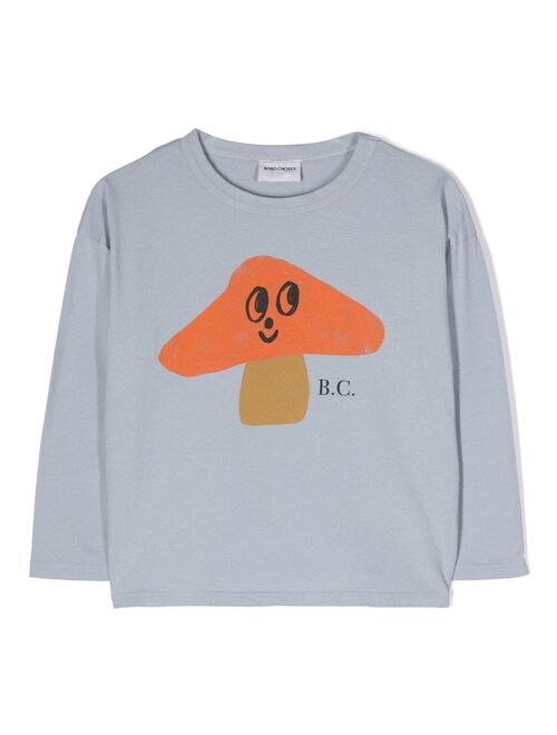 Bobo Choses mushroom-print long-sleeve T-shirt