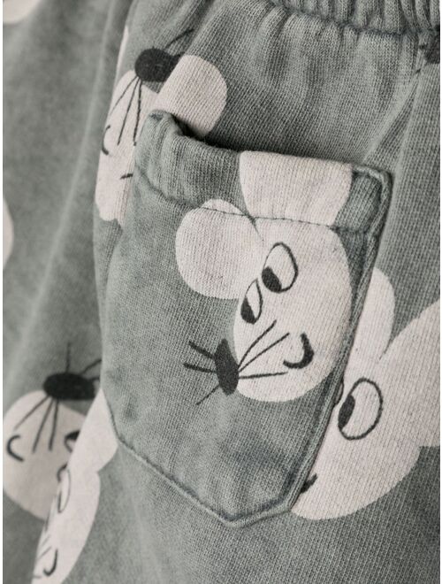 Bobo Choses Mouse-print cotton track pants