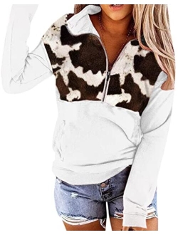 LEMAFER Women's Casual Aztec Geometric Zipper Collar Pullover Sweatshirt