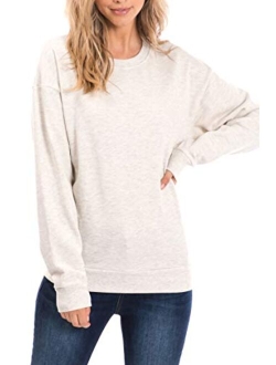 Urban Look Womens Casual Fleece Lined Pullover Sweatshirt with Plus Sizes