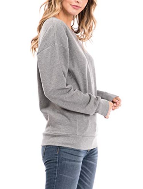 Urban Look Womens Casual Fleece Lined Pullover Sweatshirt with Plus Sizes