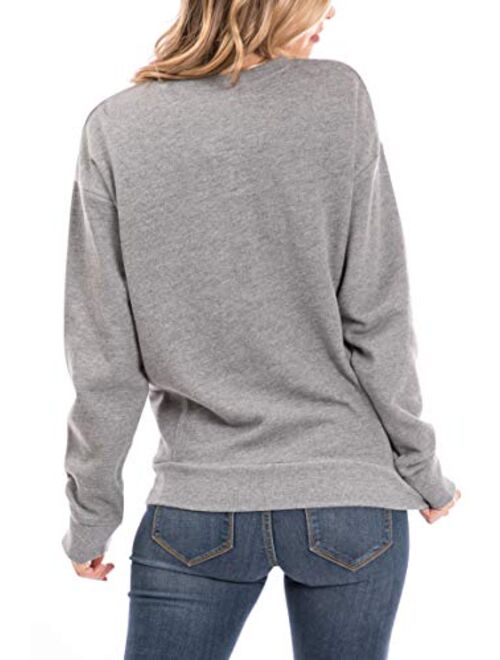 Urban Look Womens Casual Fleece Lined Pullover Sweatshirt with Plus Sizes