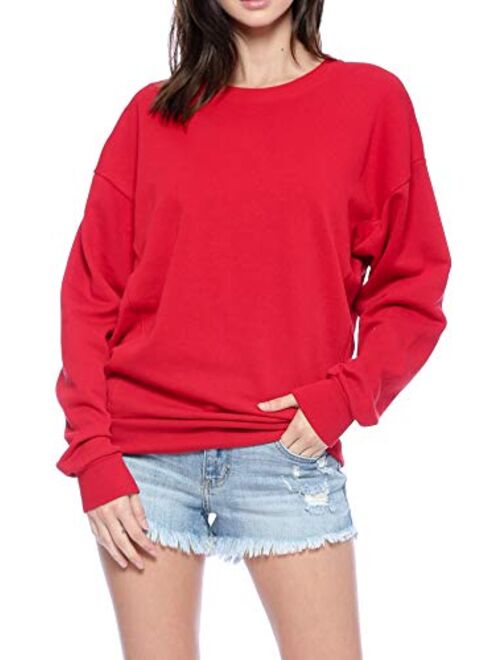 Urban Look Womens Casual Fleece Lined Pullover Sweatshirt with Plus Sizes