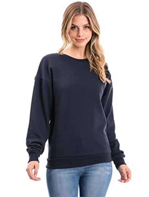 Urban Look Womens Casual Fleece Lined Pullover Sweatshirt with Plus Sizes