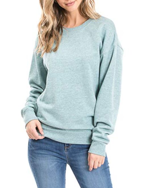 Urban Look Womens Casual Fleece Lined Pullover Sweatshirt with Plus Sizes