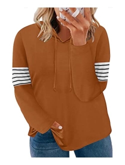 CARCOS Plus Size Hooide Women Long Sleeve Fall Pocket Hooded Sweatershirt XL-5XL