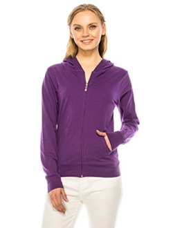 RENESEILLE Women's Hoodie Jacket Sweatshirt - Casual Full Zip Up Long Sleeve Slim Fit Workout Basic Active Hooded Top